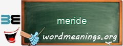 WordMeaning blackboard for meride